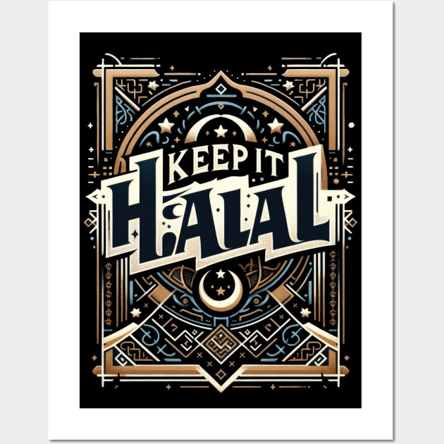 Keep It Halal Islamic Crescent Moon Geometric Design Wall Art by SubtleSplit